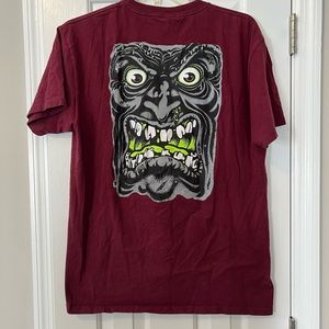 Santa Cruz T shirt size Large Roskopp face Burgundy